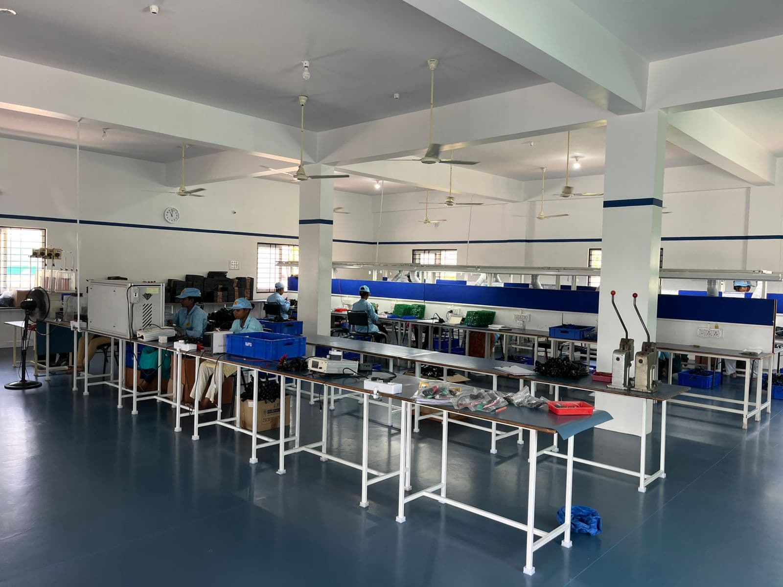 Production conveyor line in the assembly area